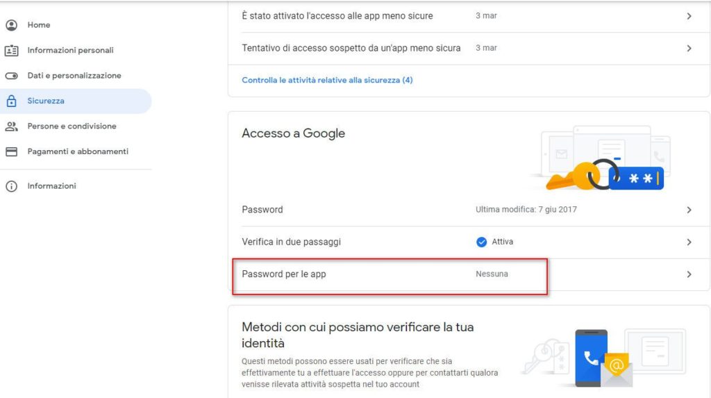 Gmail step1 min » Manuale Software gestionale Atlantis Evo Impostazioni google verifica in due passaggi