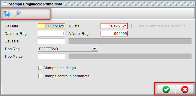 Stampa brogliaccio prima nota | Programma gestionale Atlantis Evo