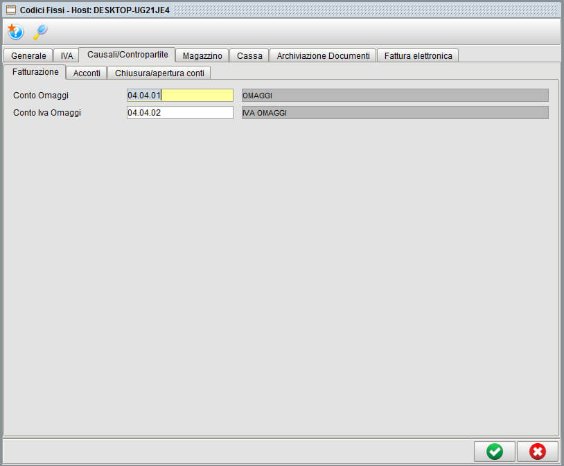 Codici fissi scheda iva - gestionale Atlantis Evo