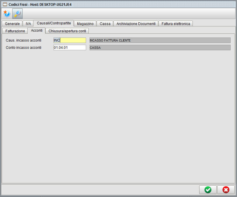 Codici fissi scheda iva - gestionale Atlantis Evo