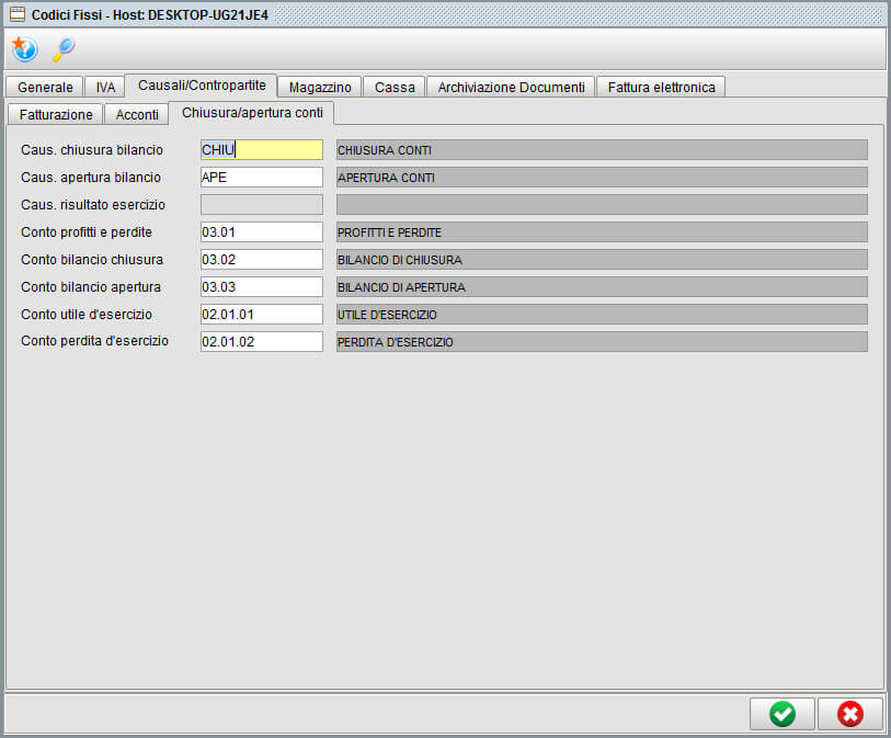 Codici fissi scheda iva - gestionale Atlantis Evo
