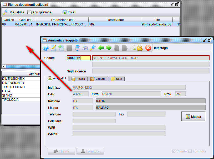 collegamento documento ad altra anagrafica 2 » Manuale Software gestionale Atlantis Evo creare collegamento di un documento ad un altro archivio-2 - software gestionale Atlantis Evo