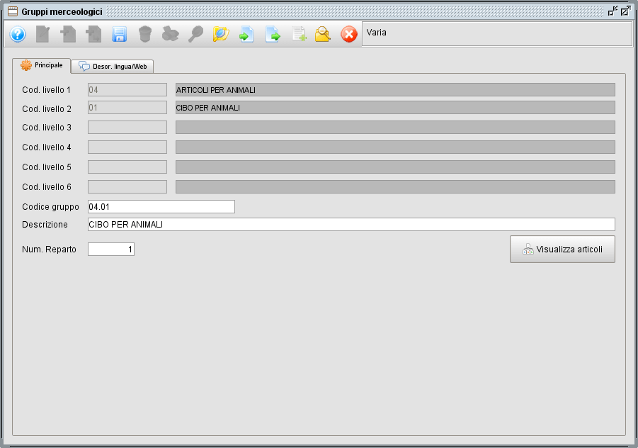 gruppi merceologici - gestionale Atlantis Evo