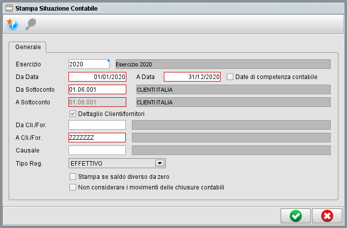 stampa situazione contabile-1 - gestionale Atlantis Evo