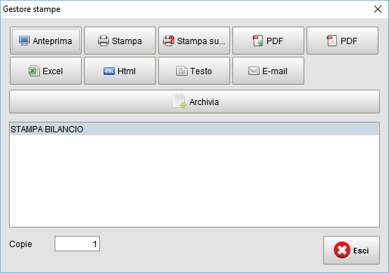 stampe » Manuale Software gestionale Atlantis Evo maschera di stampa gestionale Atlantis Evo