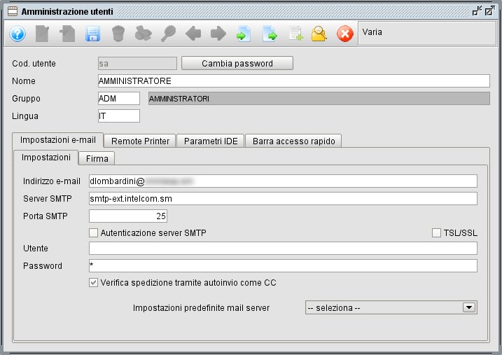 schermata utenti - gestionale Atlantis Evo