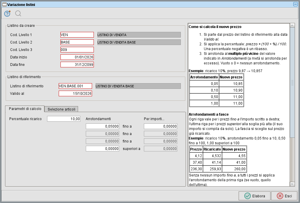 variazioni listino &raquo; Manuale Software gestionale Atlantis Evo