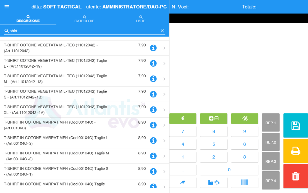 pos web 1 » Manuale Software gestionale Atlantis Evo pos scheda vendita - software gestionale Atlantis Evo