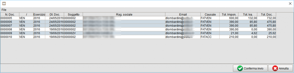 fattura email3 » Manuale Software gestionale Atlantis Evo invio fatture massivo per email-2- gestionale Atlantis Evo