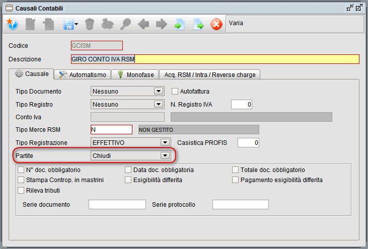 acq rsm 6 » Manuale Software gestionale Atlantis Evo causale contabile giro conto iva rsm - software gestionale Atlantis Evo