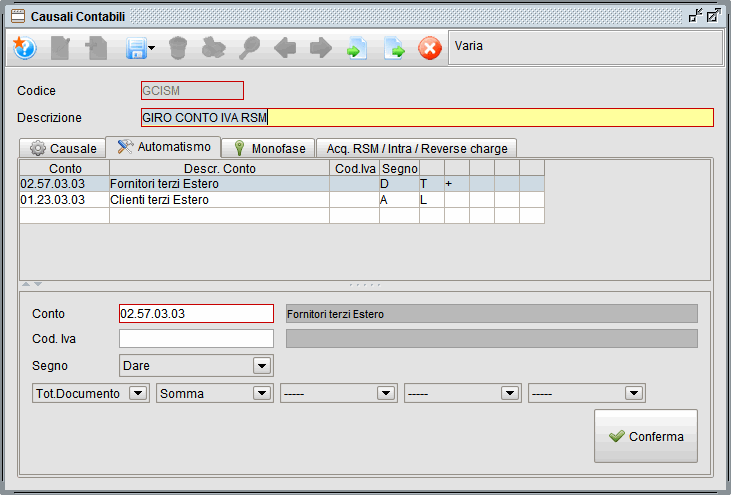 acq rsm 7 » Manuale Software gestionale Atlantis Evo causale contabile giro conto iva rsm-1- software gestionale Atlantis Evo