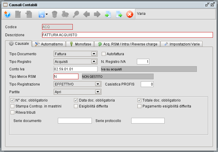 cau1 » Manuale Software gestionale Atlantis Evo causali contabili scheda causale - software gestionale Atlantis Evo