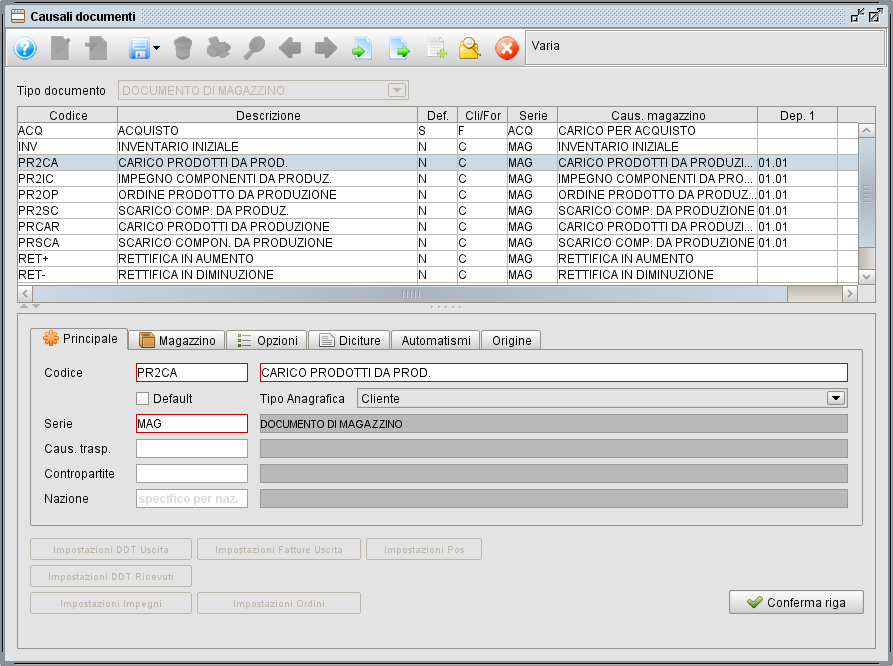 db 12 1 » Manuale Software gestionale Atlantis Evo Causali magazzino - scarico da produzione - programma gestionale Atlantis Evo
