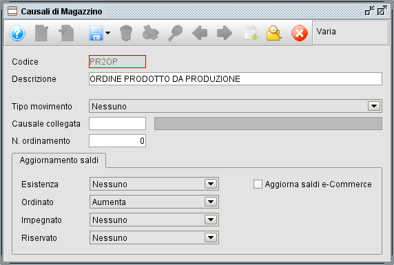 db 22 » Manuale Software gestionale Atlantis Evo Causale magazzino - ordine di produzione - programma gestionale Atlantis Evo