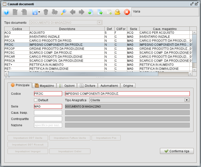 db 23 » Manuale Software gestionale Atlantis Evo Causali del magazzino - programma gestionale Atlantis Evo