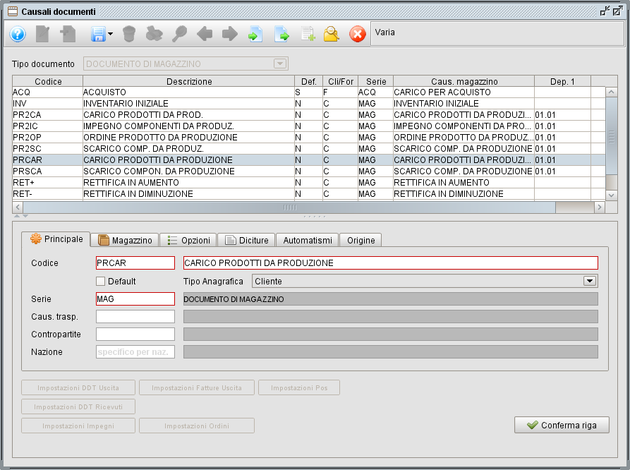 db 7 » Manuale Software gestionale Atlantis Evo Causale - carico prodotti da produzione- programma gestionale Atlantis Evo