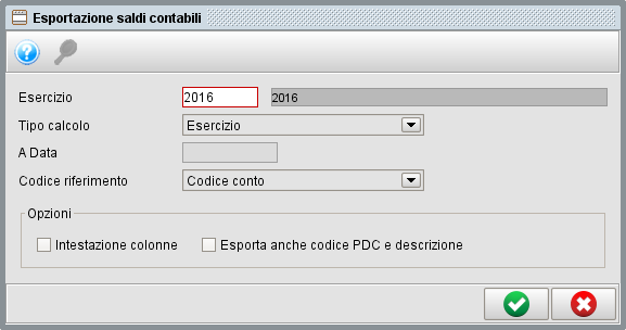 Esportazione saldi contabili- programma gestionale Atlantis Evo
