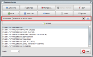Seleziona stampa e personalizzazione stampante predefinita