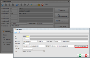 Inserimento IBAN manuale