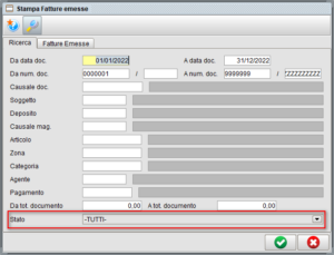 Stampa documenti per stato documento