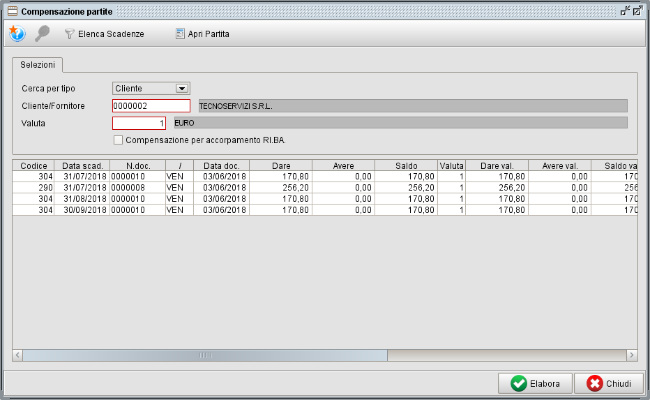 Accorpamento partite