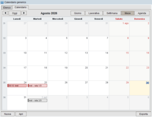 calendario » Manuale Software gestionale Atlantis Evo calendario » Manuale Software gestionale Atlantis Evo