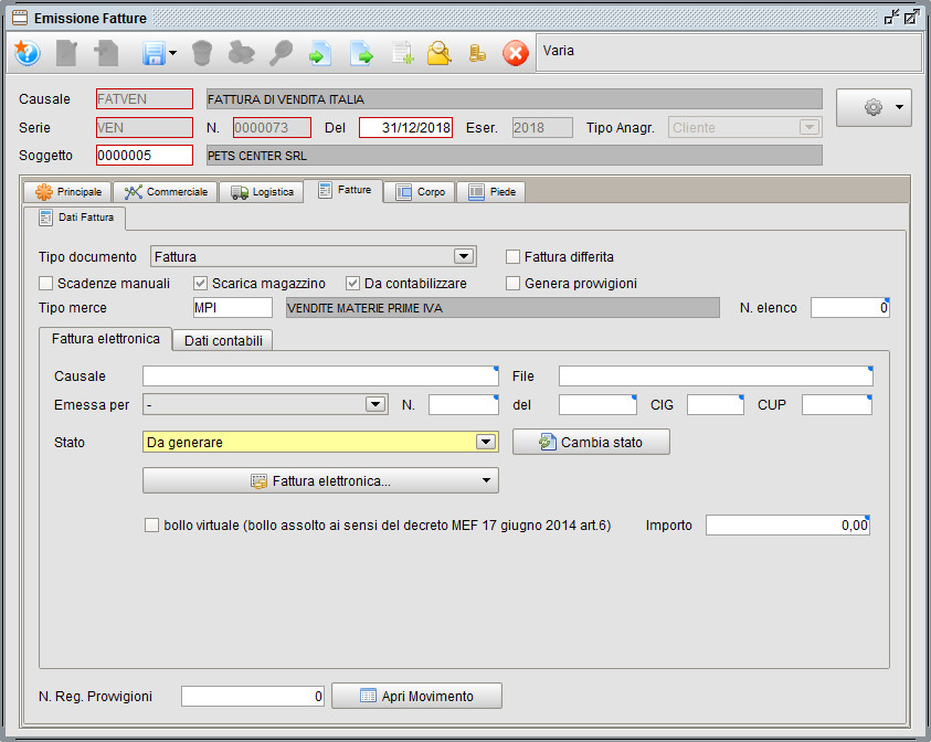 fattura - fattura elettronica programma gestionale Atlantis Evo
