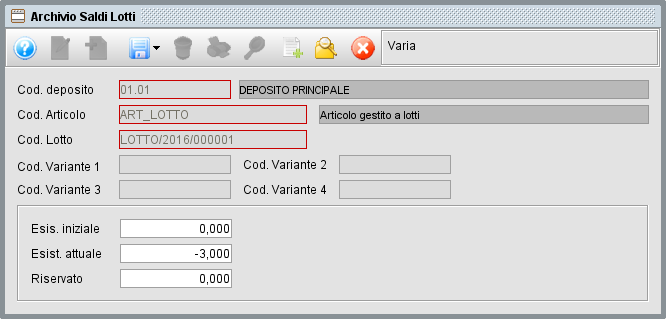 Saldi lotto - Software gestionale Atlantis Evo
