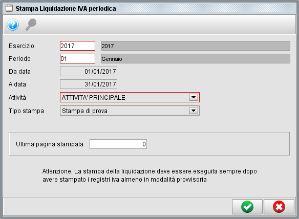 Stampa liquidazione IVA periodica - gestionale Atlantis Evo