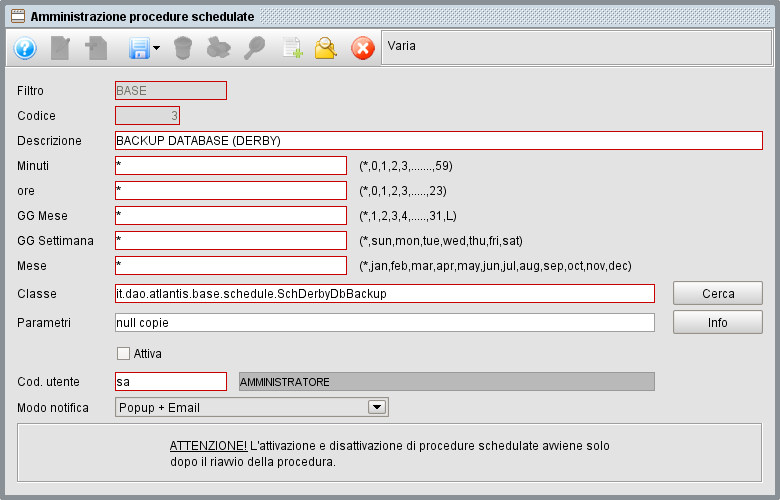 sched backup derby » Manuale Software gestionale Atlantis Evo Schedulazione Backup database - gestionale Atlantis Evo