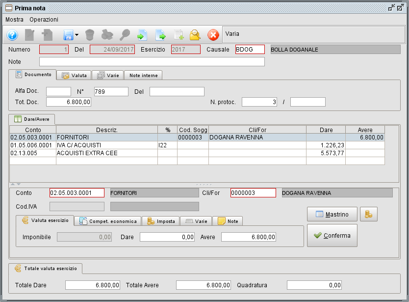 bolla doganale » Manuale Software gestionale Atlantis Evo Registrazione bolla dognanale - gestionale Atlantis Evo