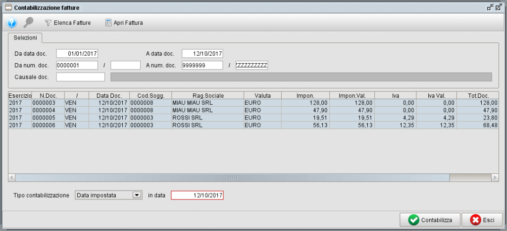 contabilizzazione fatture massivo con il gestionale Atlantis Evo