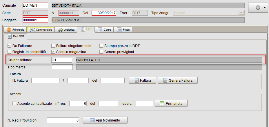 Gruppi fatturazione - gestionale Atlantis Evo