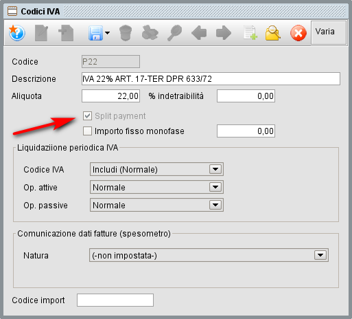 cod iva split » Manuale Software gestionale Atlantis Evo codice iva in split payment
