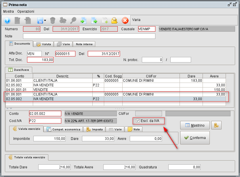 registazione split » Manuale Software gestionale Atlantis Evo registrazione contabile in split payment