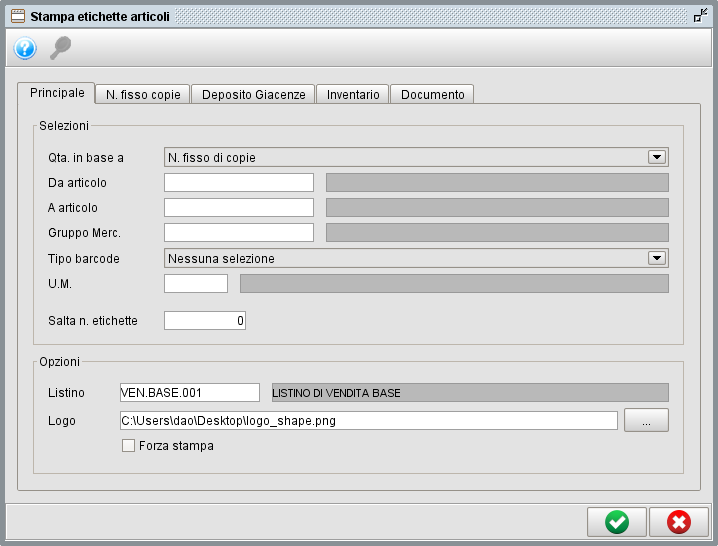 stp etichette » Manuale Software gestionale Atlantis Evo Stampa etichette articoli