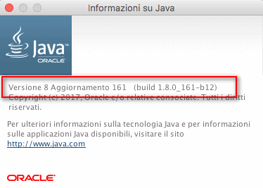 verificare versione java 5