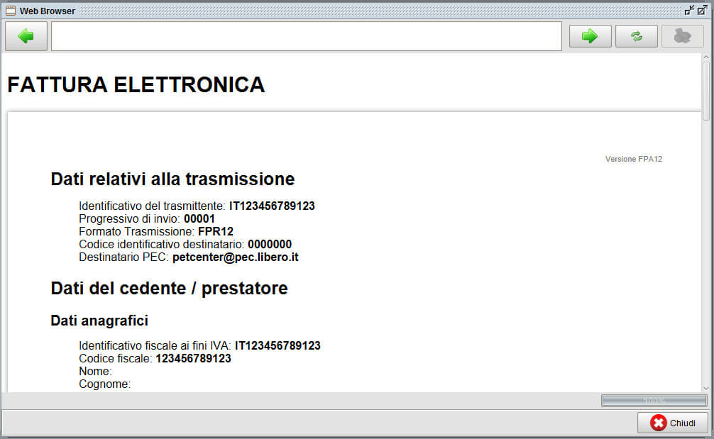 fattura elettronica- visualizzazione