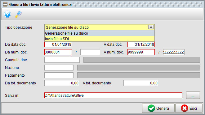 fattura elettronica massiva con Atlantis Evo
