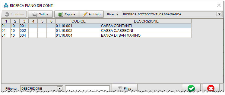 Conti cassa-banca | Gestionale Atlantis Evo