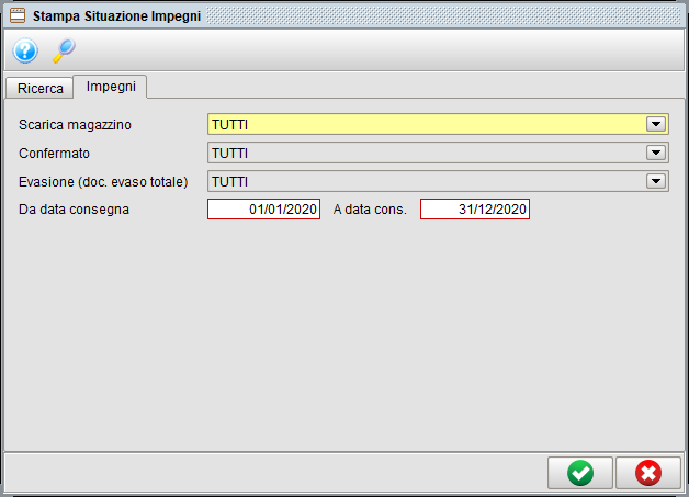 Stampa situazione impegni | gestionale Atlantis Evo
