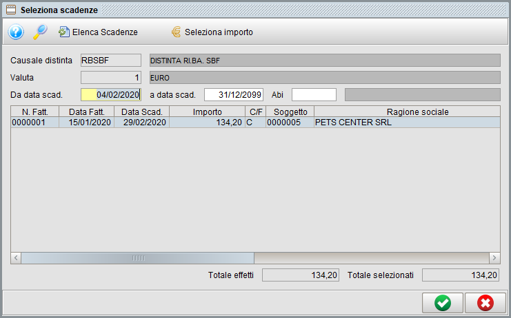 Distinta effetti - scadenze | Software gestionale Atlantis Evo