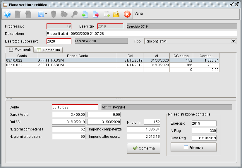 piano scritture assestamento 1 » Manuale Software gestionale Atlantis Evo Piano scritture rettifica 1 - Software gestionale Atlantis Evo