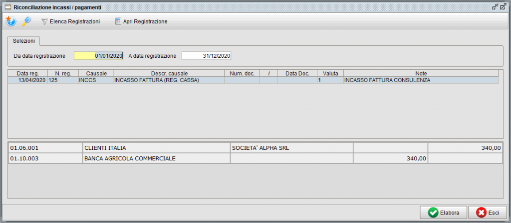riconcilazione regcassa » Manuale Software gestionale Atlantis Evo Riconciliazioni incassi pagamenti regime per cassa - Software gestionale Atlantis Evo