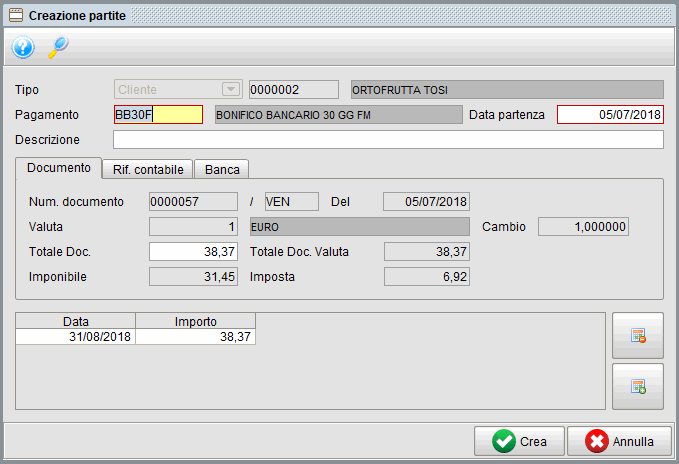 creazione partite 1 » Manuale Software gestionale Atlantis Evo Gestione partite scadenziario | software gestionale Atlantis Evo