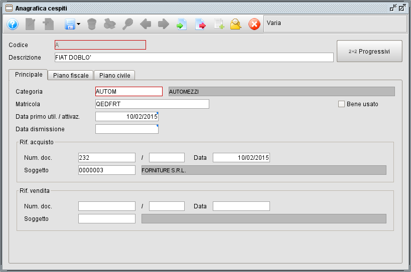 anag 1 » Manuale Software gestionale Atlantis Evo Gestione cespiti - Anagrafica cespiti