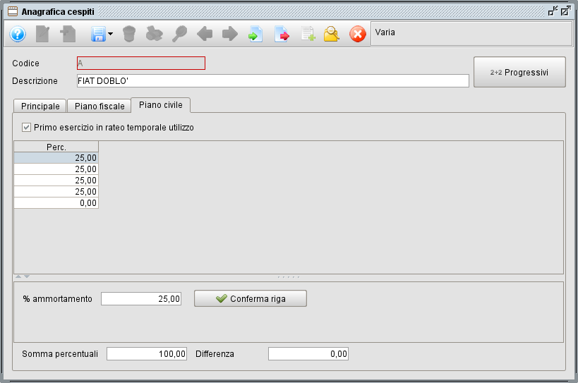 anag 3 » Manuale Software gestionale Atlantis Evo Gestione cespiti - Anagrafica cespiti - piano ammortamento civile