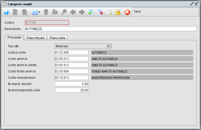 categoria 1 » Manuale Software gestionale Atlantis Evo Gestione cespiti - categorie cespiti