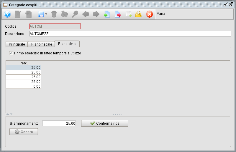 categoria 3 » Manuale Software gestionale Atlantis Evo Gestione cespiti - categorie cespiti - piano civile