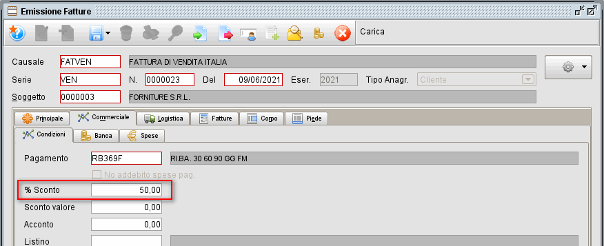 sconto fattura art121 » Manuale Software gestionale Atlantis Evo Fattura esempio con sconto in fattura art 121 dl 34/2020 - Sconto 50%
